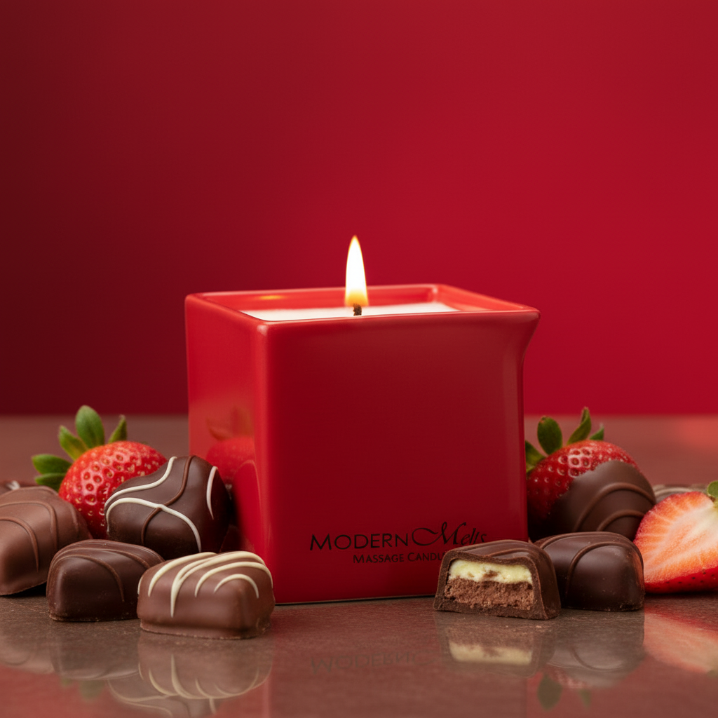 Chocolate Dipped Strawberry Signature Massage Candle 10oz